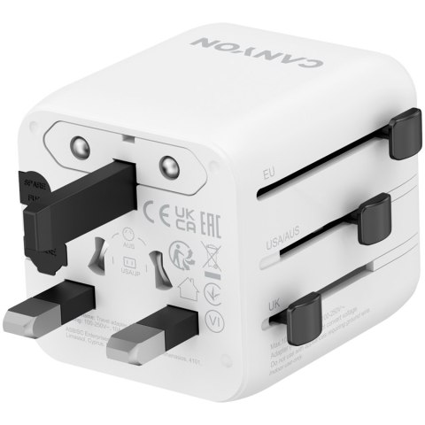 CANYON Adapter Podróżny OnTour One EU/UK/US/AUS Biały