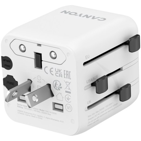 CANYON Adapter Podróżny OnTour One EU/UK/US/AUS Biały