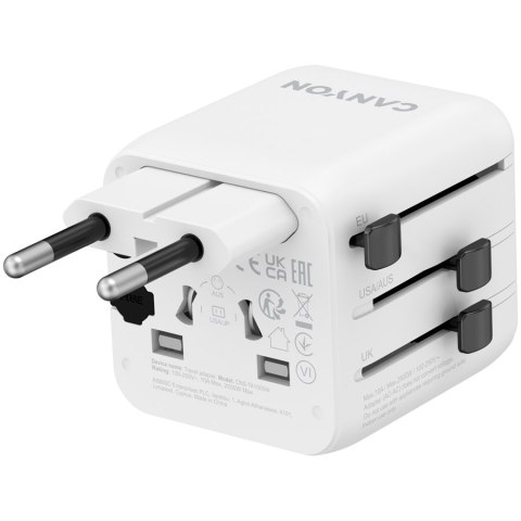 CANYON Adapter Podróżny OnTour One EU/UK/US/AUS Biały