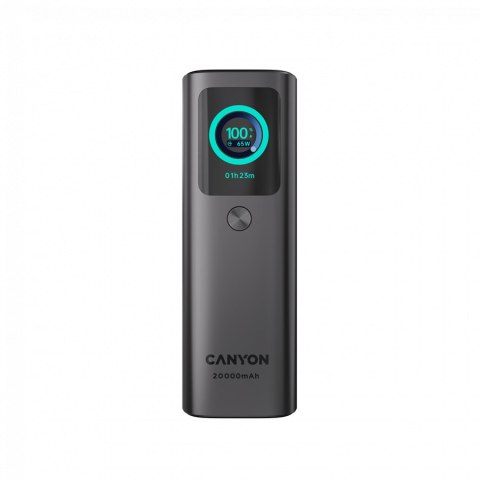 CANYON Built-in cable power bank OnPower 265 20000mAh 165W Aluminium Dark grey