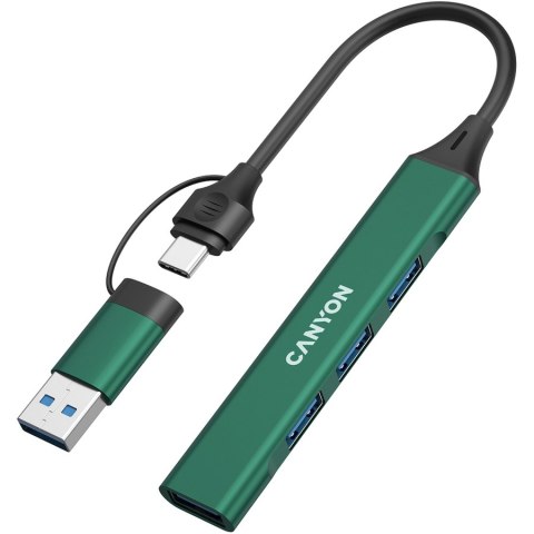 CANYON HUB DS-02 4 w 1 USB-A/C Zielony