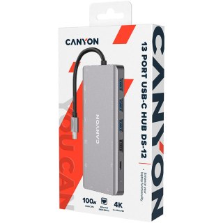 CANYON HUB DS-12 13 w 1 4k USB-C Szary