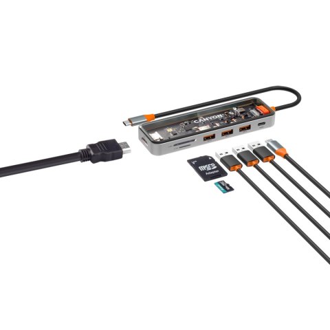 CANYON HUB DS-13 7 w 1 4k USB-C Transparentny
