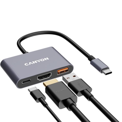 CANYON HUB DS-4 3 w 1 USB-C Szary