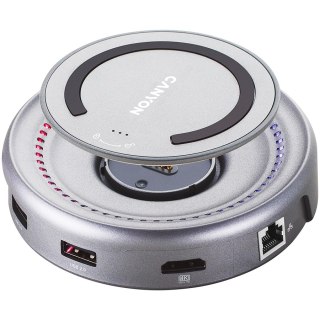 CANYON HUB DS-7 7in1 USB-C Ładowanie Qi Space Grey