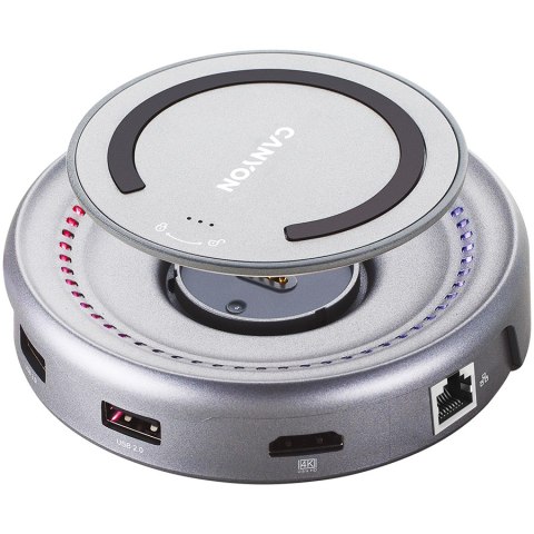CANYON HUB DS-7 7in1 USB-C Ładowanie Qi Space Grey