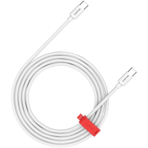 CANYON Kabel CC100AB C-C 100W Pleciony 2m Biały