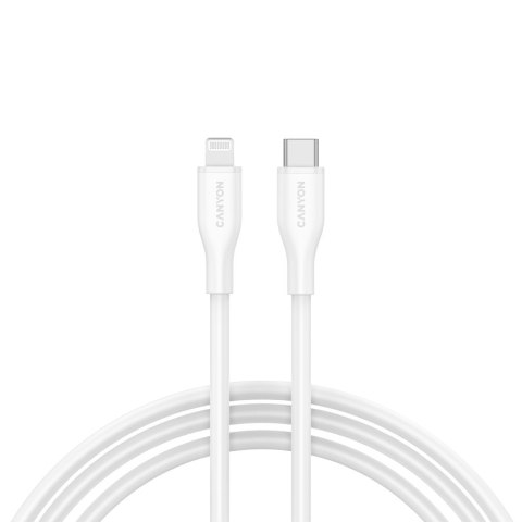 CANYON Kabel CLNM60 C-L 60W MFI 1m Silikonowy Biały