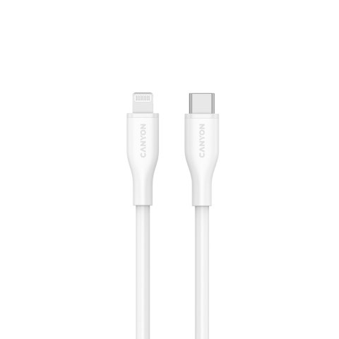 CANYON Kabel CLNM60 C-L 60W MFI 1m Silikonowy Biały