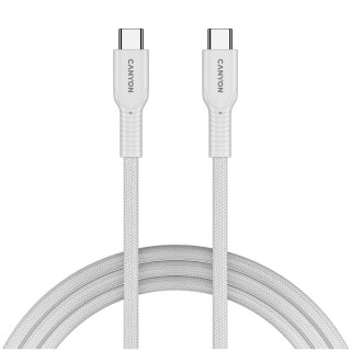 CANYON Kabel OnWire 60CL C-C 60W w oplocie 1m Biały