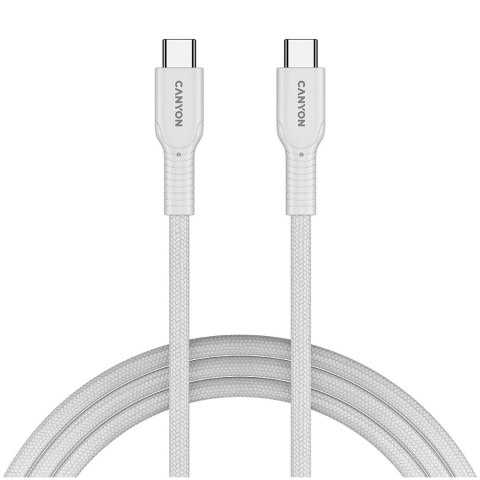 CANYON Kabel OnWire 60CL C-C 60W w oplocie 1m Biały