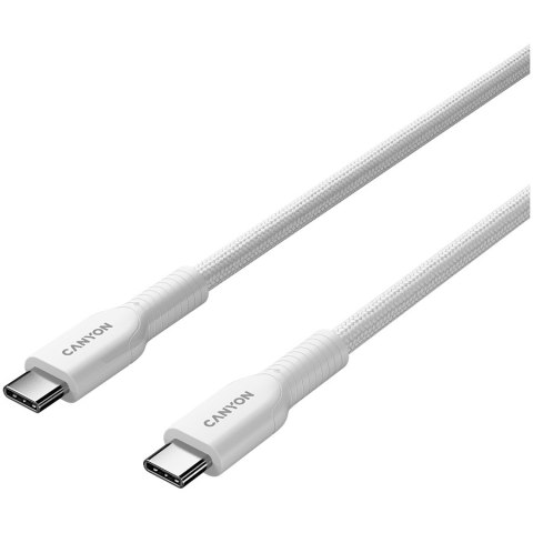 CANYON Kabel OnWire 60CL C-C 60W w oplocie 1m Biały