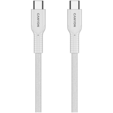 CANYON Kabel OnWire 60CL C-C 60W w oplocie 1m Biały