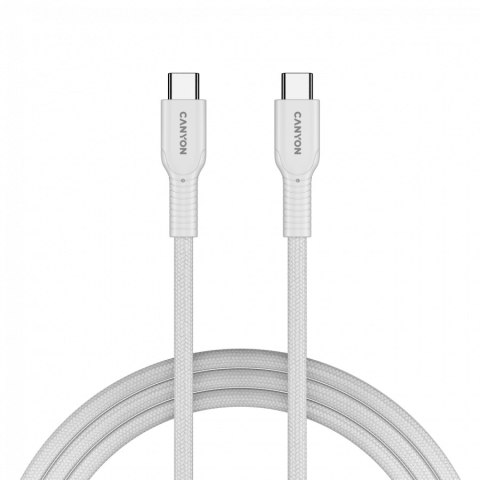 CANYON Kabel OnWire 60CL C-C 60W w oplocie 1m Biały