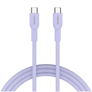 CANYON Kabel OnWire 60CL C-C 60W w oplocie 1m Fioletowy