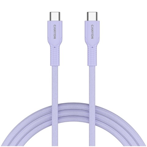 CANYON Kabel OnWire 60CL C-C 60W w oplocie 1m Fioletowy