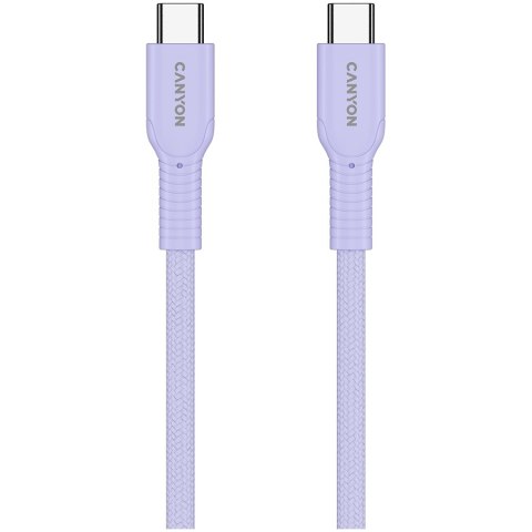 CANYON Kabel OnWire 60CL C-C 60W w oplocie 1m Fioletowy