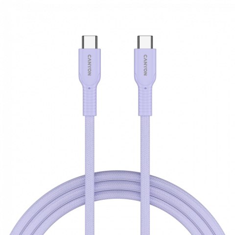 CANYON Kabel OnWire 60CL C-C 60W w oplocie 1m Fioletowy