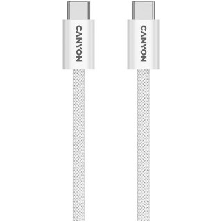 CANYON Kabel OnWire 60MG C-C 60W Magnes w oplocie 1m Biały