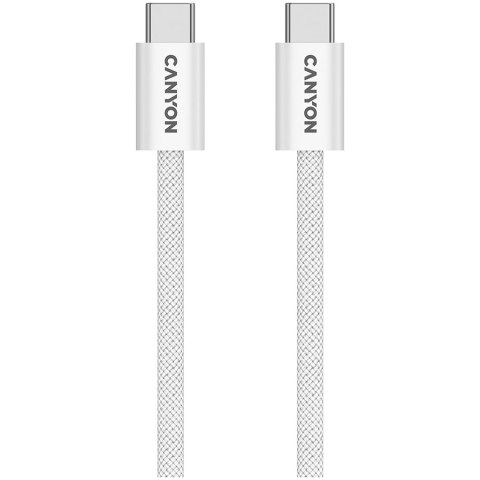 CANYON Kabel OnWire 60MG C-C 60W Magnes w oplocie 1m Biały
