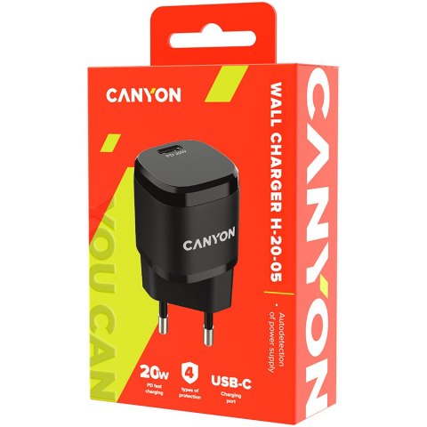 CANYON Ładowarka H-20-05 PD 20W USB-C Czarna