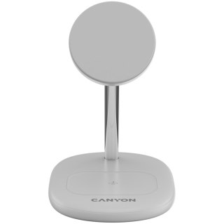 CANYON Ładowarka bezprz. WCS-205 15W Qi2 2w1 Bez adaptera Biała