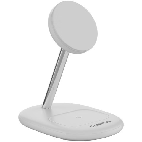 CANYON Ładowarka bezprz. WCS-205 15W Qi2 2w1 Bez adaptera Biała