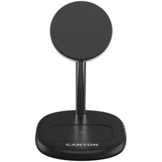 CANYON Ładowarka bezprz. WCS-205 15W Qi2 2w1 Bez adaptera Czarna