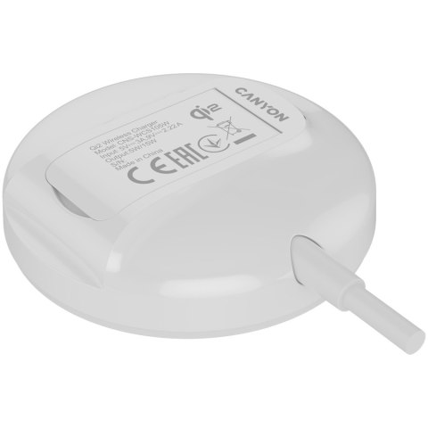CANYON Ładowarka bezprzewodowa WS-105 15W Qi2 Biała