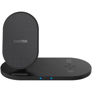 CANYON Ładowarka bezprzewodowa WS-202 10W 2w1 Czarna