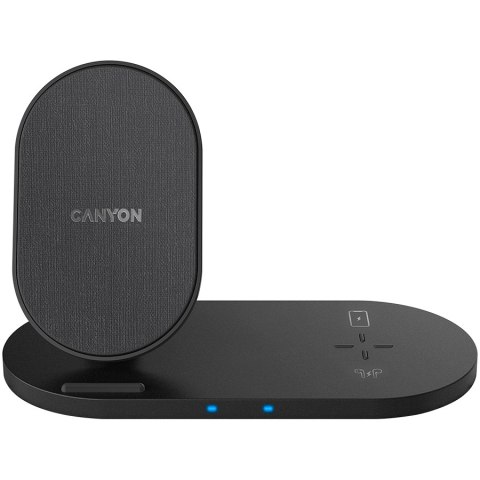 CANYON Ładowarka bezprzewodowa WS-202 10W 2w1 Czarna