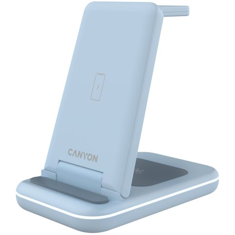 CANYON Ładowarka bezprzewodowa WS-304 15W 3w1 Niebieska
