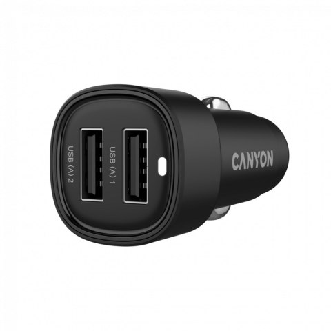 CANYON Ładowarka samochodowa OnDrive 24 24W 2xUSB-A czarna