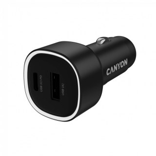 CANYON Ładowarka samochodowa OnDrive 48 PD 48W USB-A+USB-C czarna