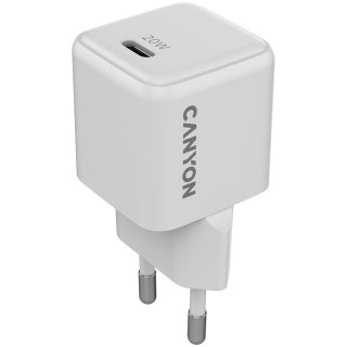 CANYON Ładowarka sieciowa CU20C GaN 20W 1xPD EU Biała