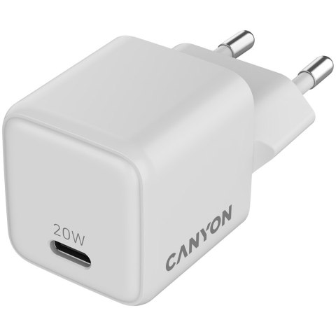 CANYON Ładowarka sieciowa CU20C GaN 20W 1xPD EU Biała