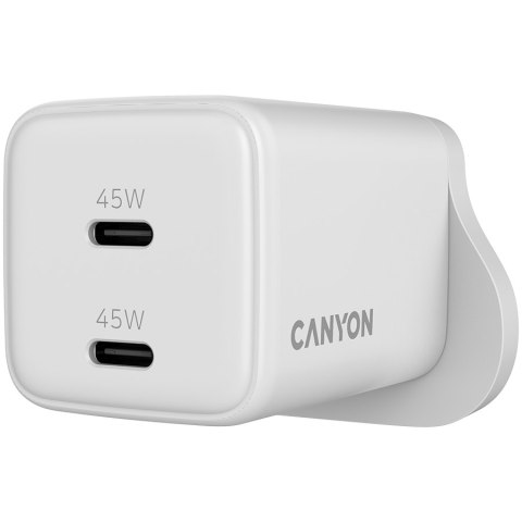 CANYON Ładowarka sieciowa CU65ACC GaN 65W 2xPD 1xQC UK Biała