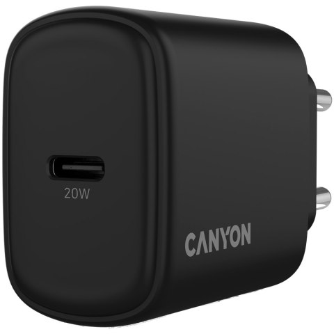 CANYON Ładowarka sieciowa OnCharge 200 20W 1xPD EU Czarna