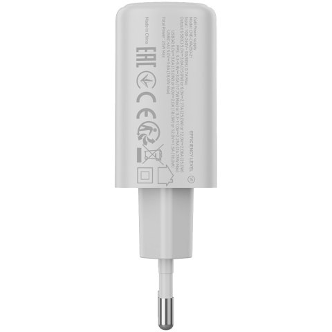 CANYON Ładowarka sieciowa OnCharge 250 25W 1xPD 1xQC EU Biała