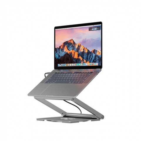 CANYON Podstawka pod laptop z hubem HDMI 2xUSB RJ45 PD srebrna