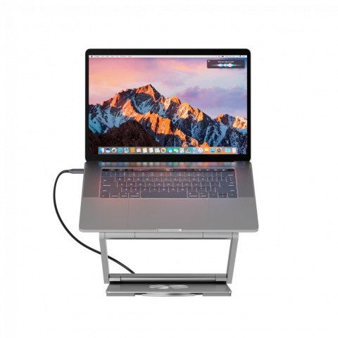 CANYON Podstawka pod laptop z hubem HDMI 2xUSB RJ45 PD srebrna