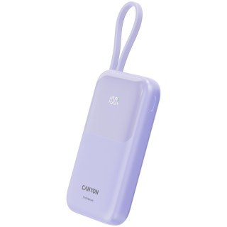 CANYON Power Bank OnPower 101 z kablem 10000 mAh PD22.5W Fiolet