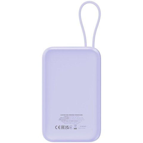 CANYON Power Bank OnPower 101 z kablem 10000 mAh PD22.5W Fiolet
