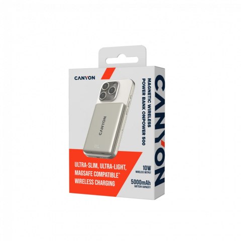 CANYON Powerbank OnPower 500 PD20W 5000mAh Szary