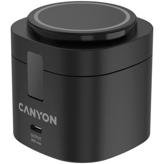 CANYON Stacja ładująca 4w1 bezprzew. 30W z kablem 1m czarna