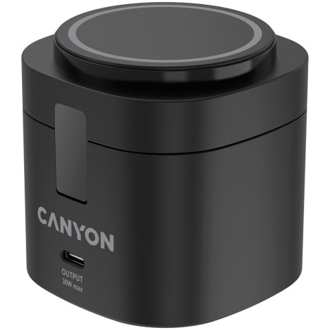 CANYON Stacja ładująca 4w1 bezprzew. 30W z ładowarką 65W czarna