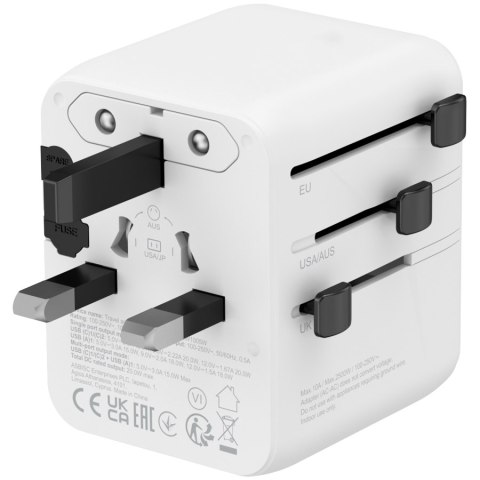 CANYON Adapter Podróżny OnTour 20W EU/UK/US/AUS Biały