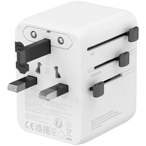 CANYON Adapter Podróżny OnTour 70W EU/UK/US/AUS Biały
