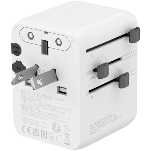 CANYON Adapter Podróżny OnTour 70W EU/UK/US/AUS Biały