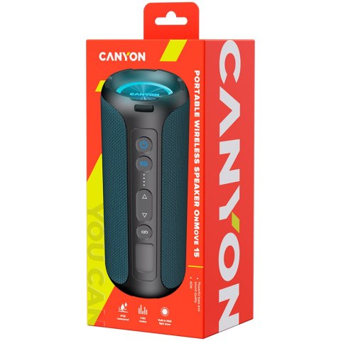 CANYON Głośnik Bluetooth OnMove 15W EQ TWS AUX Niebieski
